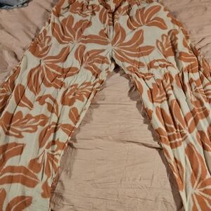 Sienna Sky Orange and Cream Patterned Fabric